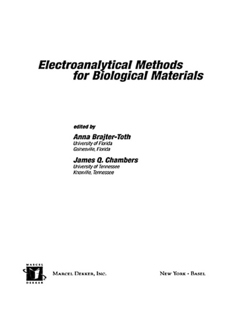 Cover image for book Electroanalytical Methods Of Biological Materials