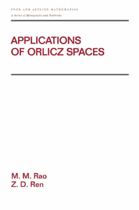 Cover image for book Applications Of Orlicz Spaces