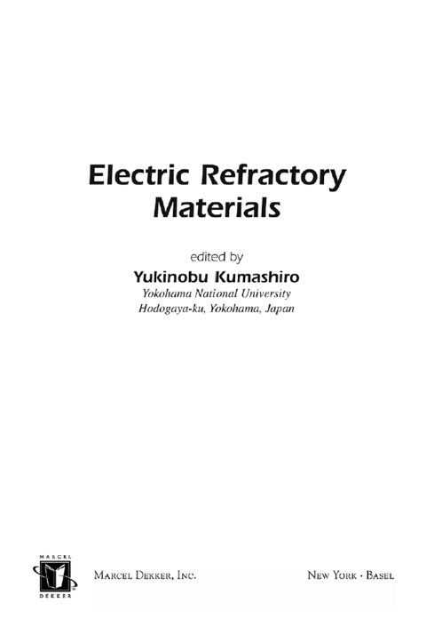 Cover image for book Electric Refractory Materials