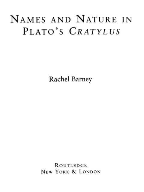 Cover image for book Names and Nature in Plato's Cratylus