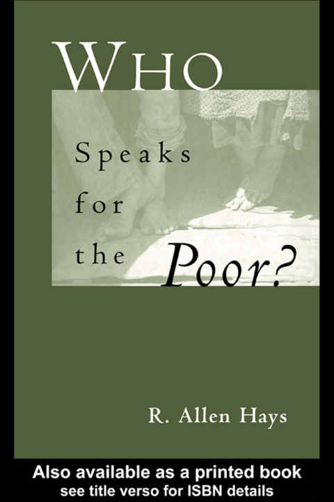 Cover image for book Who Speaks for the Poor