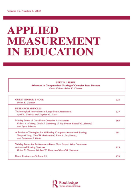 Cover image for book Advances in Computerized Scoring of Complex Item Formats