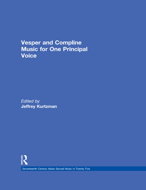 Cover image for book Vesper and Compline Music for One Principal Voice