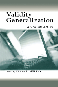 Cover image: Validity Generalization 1st edition 9780805841145