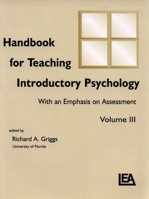Cover image for book Handbook for Teaching Introductory Psychology