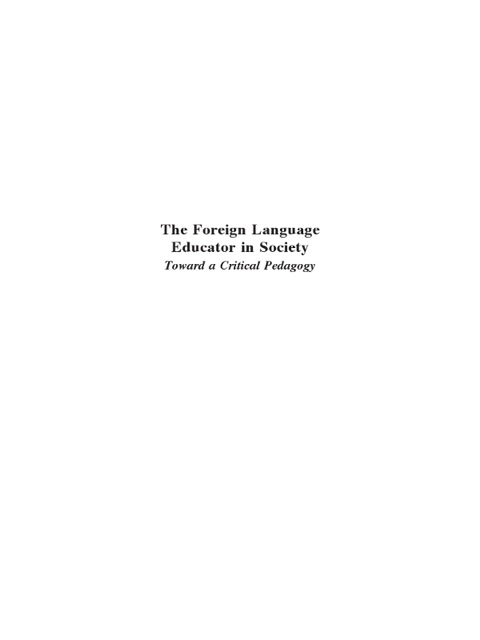 Cover image for book The Foreign Language Educator in Society