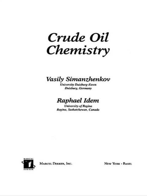 Cover image for book Crude Oil Chemistry