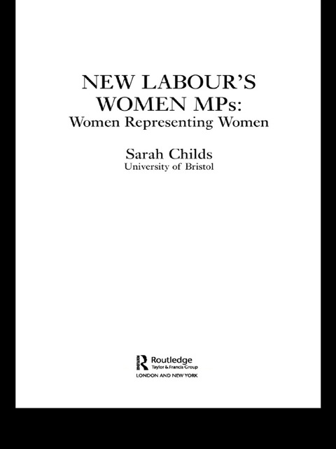 Cover image for book New Labour's Women MPs