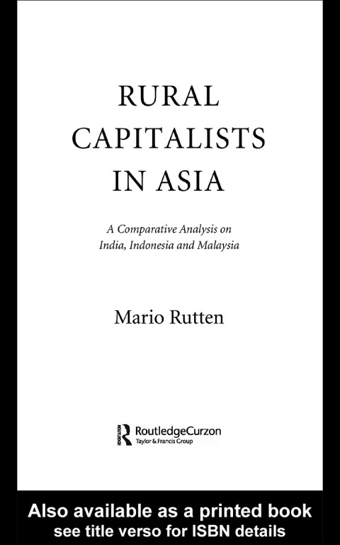 Cover image for book Rural Capitalists in Asia