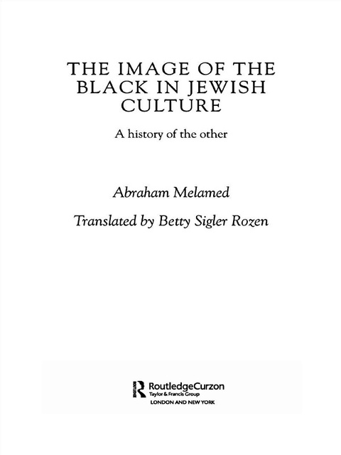 Cover image for book The Image of the Black in Jewish Culture