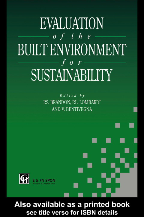 Cover image for book Evaluation of the Built Environment for Sustainability