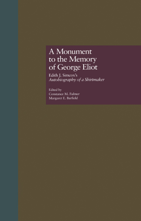 Cover image for book A Monument to the Memory of George Eliot