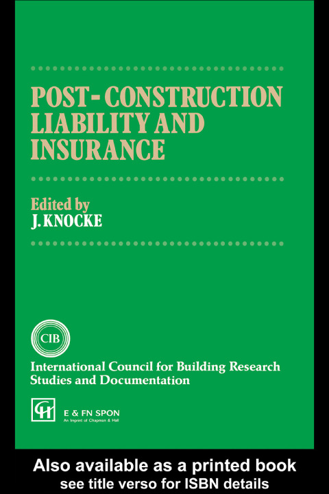 Cover image for book Post-Construction Liability and Insurance