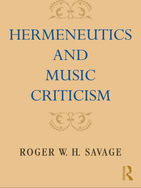 Cover image for book Hermeneutics and Music Criticism