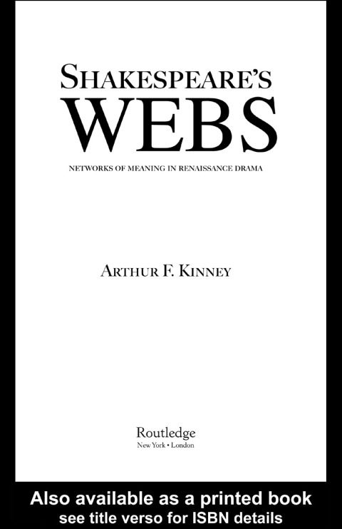 Cover image for book Shakespeare's Webs