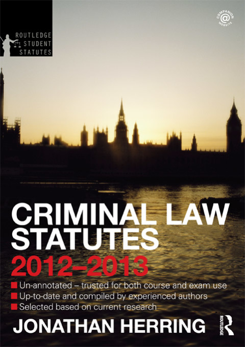 Cover image for book Criminal Law Statutes 2012-2013