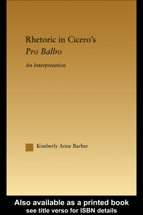 Cover image for book Rhetoric in Cicero's Pro Balbo