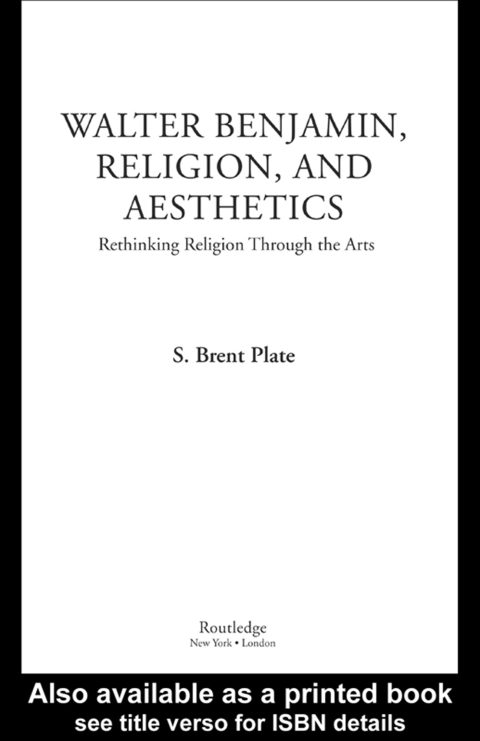 Cover image for book Walter Benjamin, Religion and Aesthetics