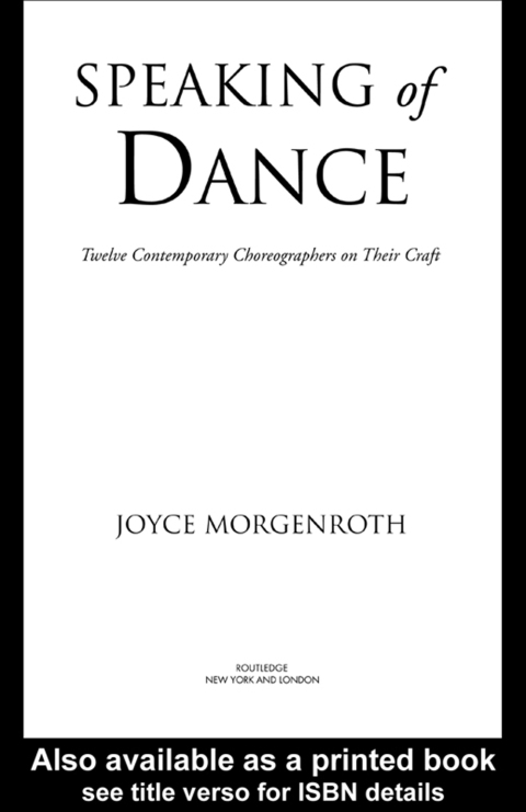 Cover image for book Speaking of Dance