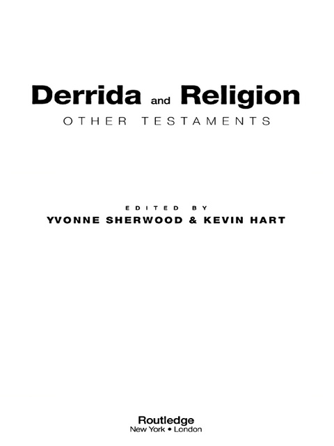 Cover image for book Derrida and Religion