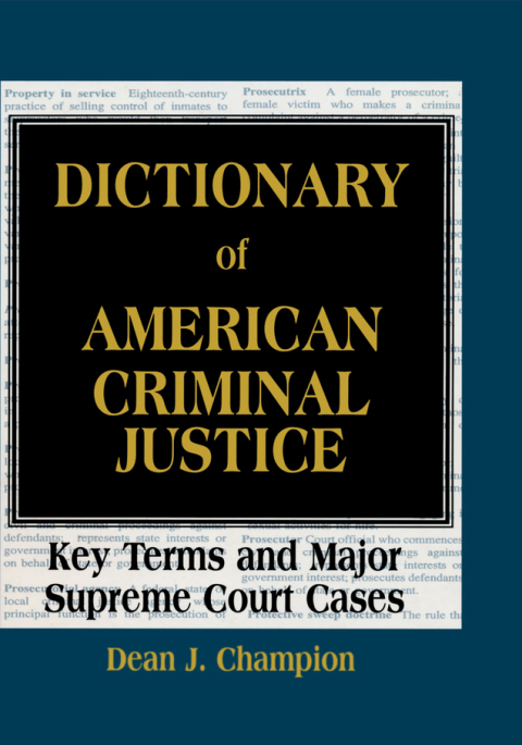 Cover image for book Dictionary of American Criminal Justice