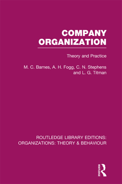 Cover image for book Company Organization (RLE: Organizations)