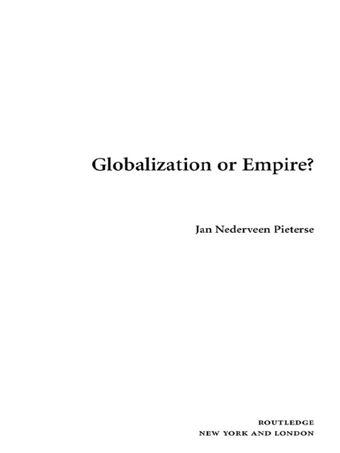Cover image for book Globalization or Empire?