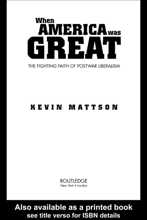 Cover image for book When America Was Great