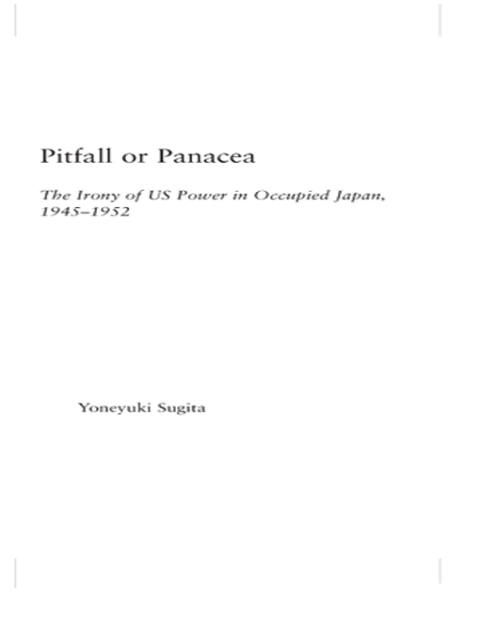 Cover image for book Pitfall or Panacea