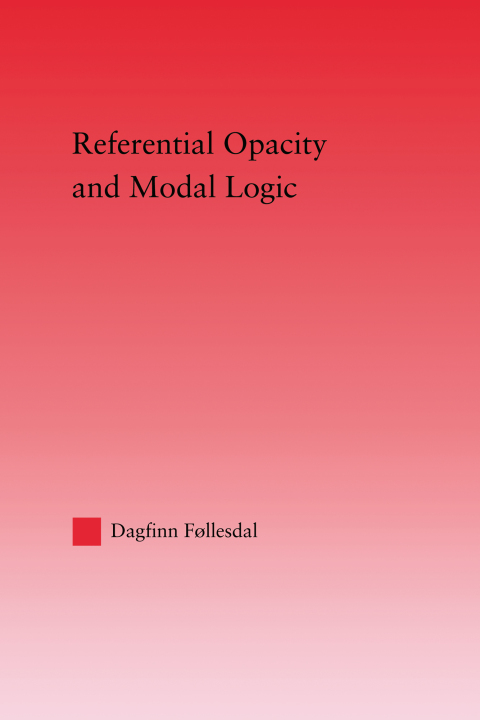 Cover image for book Referential Opacity and Modal Logic