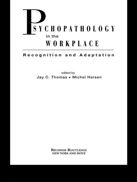 Cover image for book Psychopathology in the Workplace