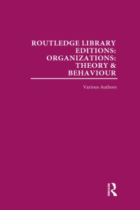 Imagen de portada: Routledge Library Editions: Organizations (31 vols) 1st edition 9780415657938