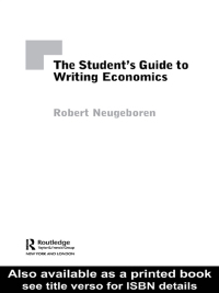 Cover image: The Student's Guide to Writing Economics 1st edition 9780415701235