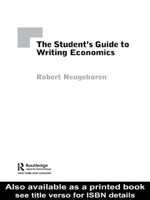 Cover image for book The Student's Guide to Writing Economics