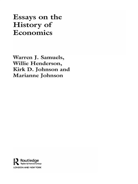 Cover image for book Essays in the History of Economics