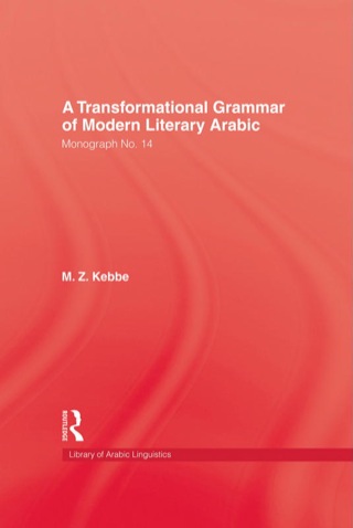 Transformational Grammar Of Modern Literary Arabic