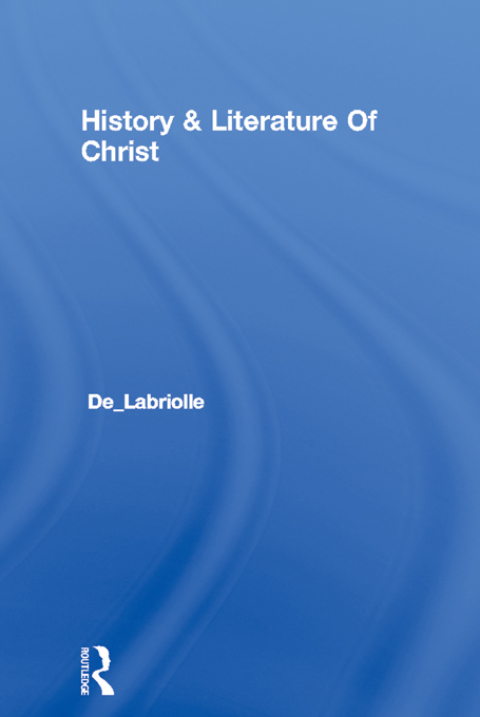 Cover image for book History & Literature Of Christ
