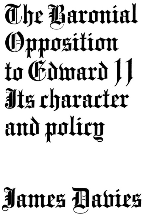 Cover image for book Baronial Opposition to Edward II