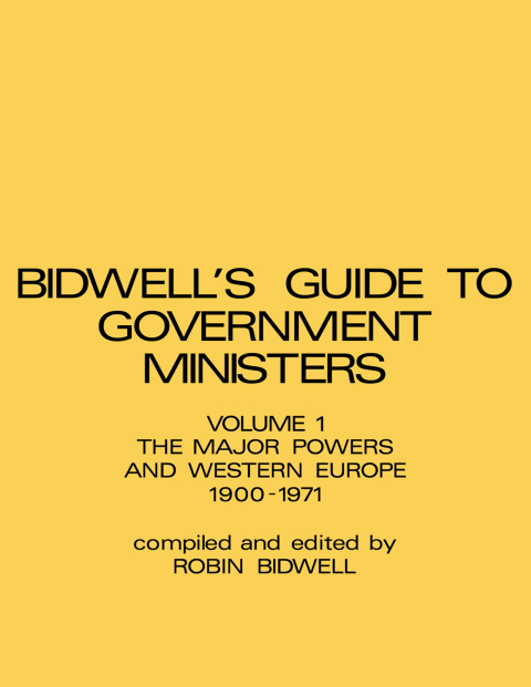 Cover image for book Guide to Government Ministers