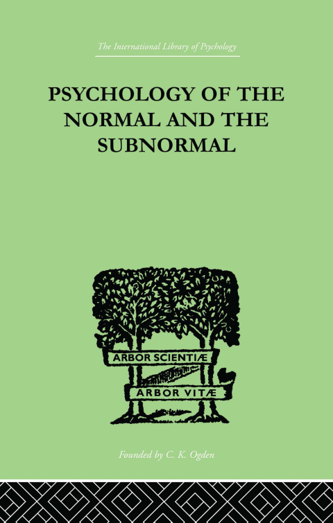 Cover image for book Psychology Of The Normal And The Subnormal