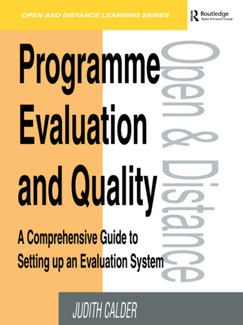 Cover image for book Programme Evaluation and Quality