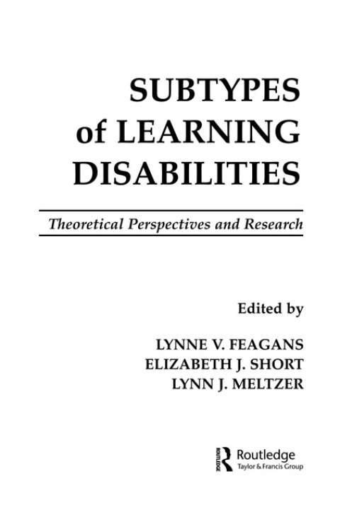 Cover image for book Subtypes of Learning Disabilities