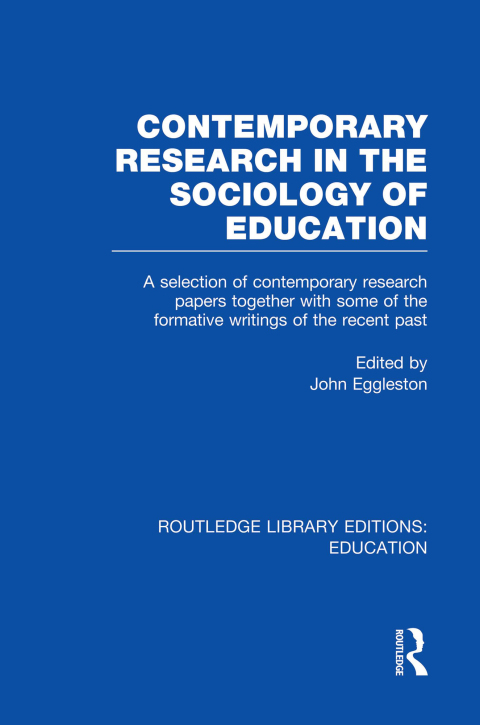 Cover image for book Contemporary Research in the Sociology of Education (RLE Edu L)