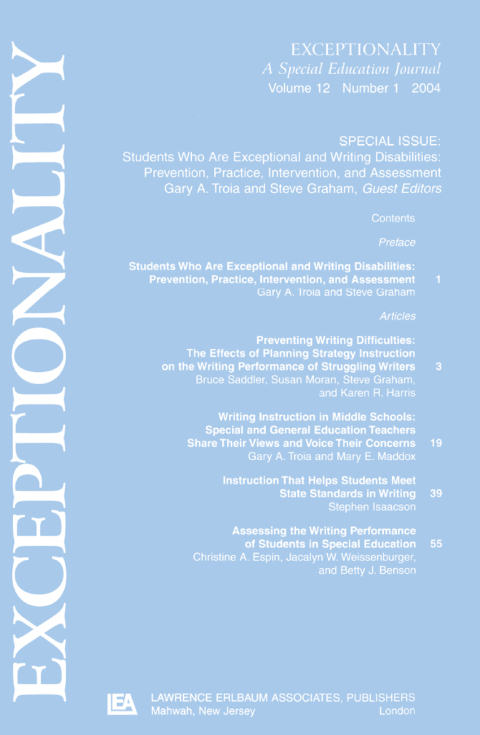 Cover image for book Students Who Are Exceptional and Writing Disabilities