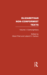 صورة الغلاف: Elizabethan Non-Conformist Texts 1st edition 9780415319881