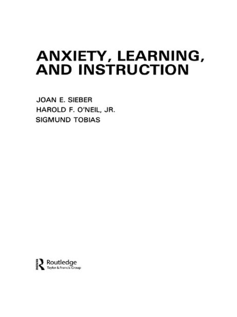 Cover image for book Anxiety, Learning, and Instruction
