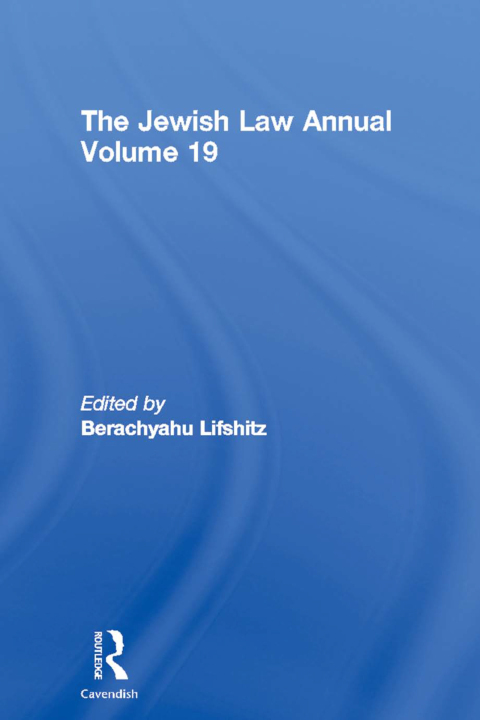 Cover image for book The Jewish Law Annual Volume 19