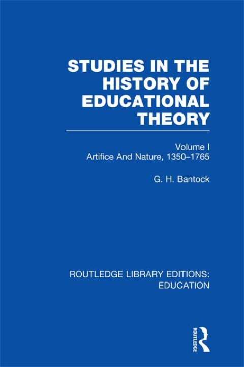 Cover image for book Studies in the History of Educational Theory Vol 1 (RLE Edu H)