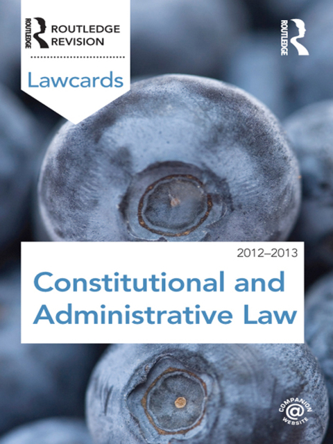 Cover image for book Constitutional and Administrative Lawcards 2012-2013