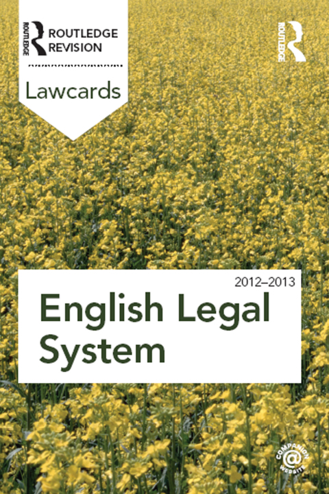 Cover image for book English Legal System Lawcards 2012-2013